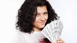 woman with money
